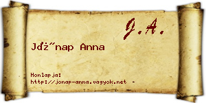 Jónap Anna névjegykártya