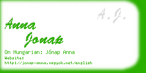 anna jonap business card